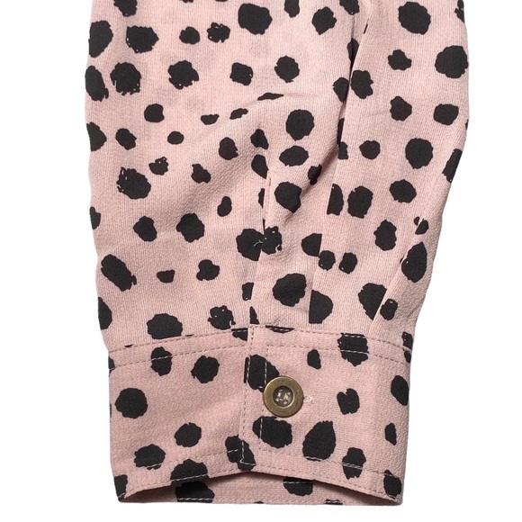 3/$10 Listicle Dress M Babydoll Mini Polka Dot Long Sleeve - Picture 8 of 10